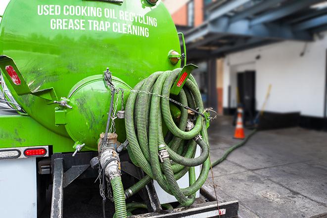 septic tank pump truck in operation in Bristol, WI